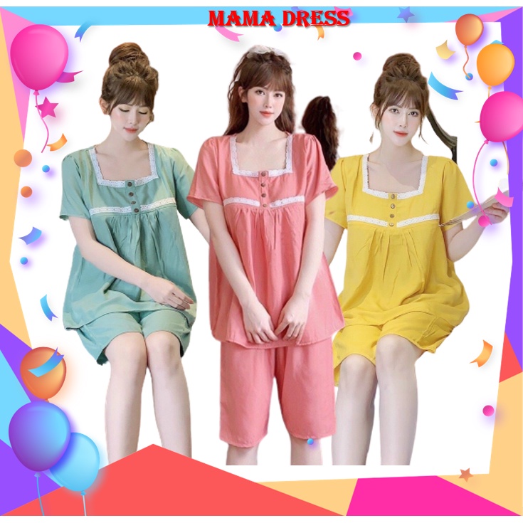 Bộ đồ LỬNG đẹp rẻ cho mẹ BẦU và SAU SINH thiết kế thời trang chất ĐŨI LỤA MỀM MẠI có KHOÁ TI tiện lợi MAMADRESS