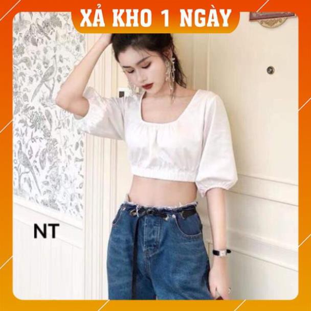 [Mã WARN20 giảm 20k đơn 150k] [HOT TREND] Croptop Tay Phồng, Cổ Vuông N&T