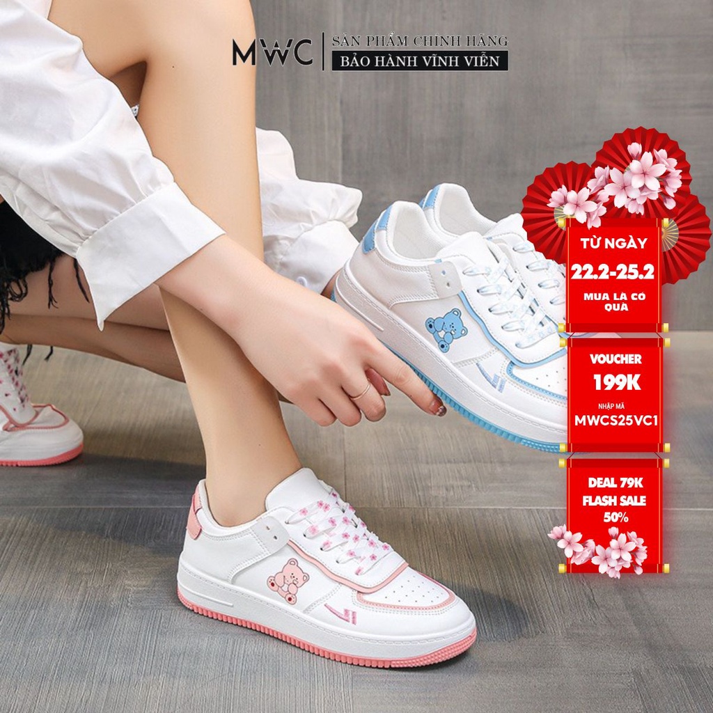 Giày Thể Thao Nữ thời trang MWC giày sneaker hình gấu siêu xinh siêu HOT NUTT- 0572