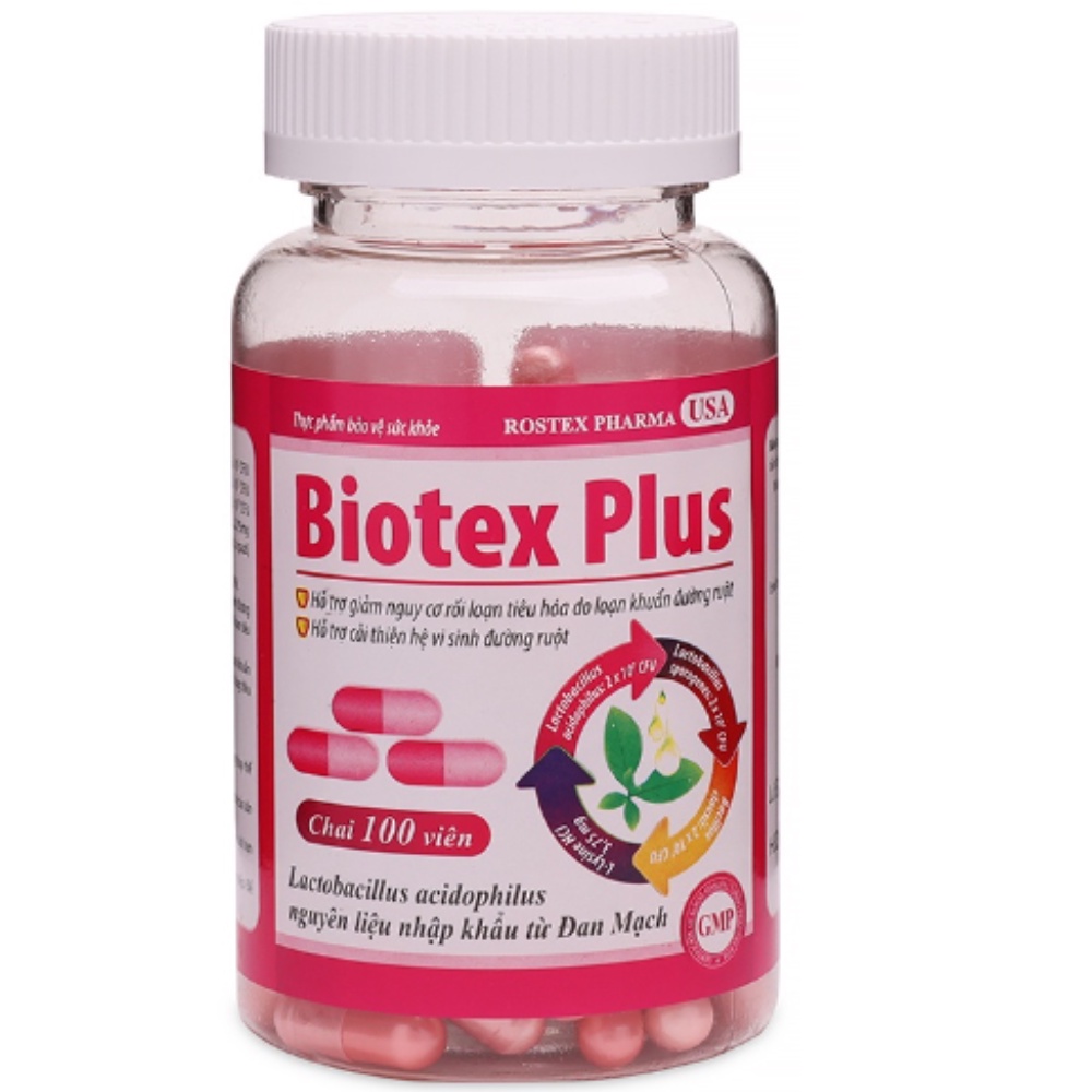 Biotex Plus giảm rối loạn tiêu hóa, giảm tiêu chảy, táo bón - 100 viên