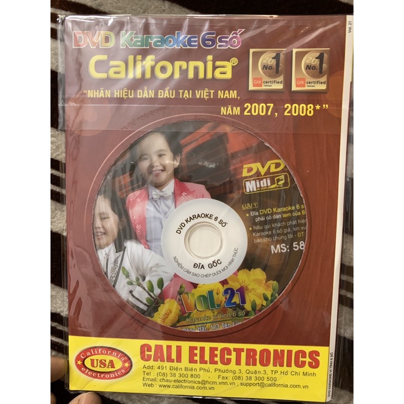 đĩa Karaoke 6 số california