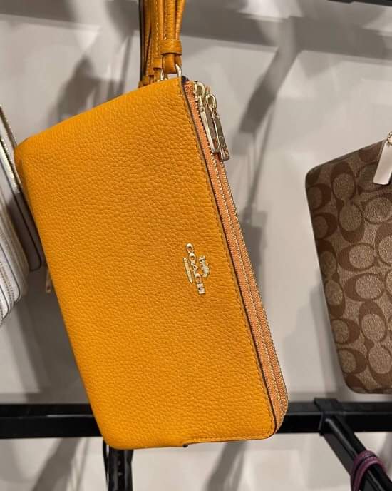 VÍ NỮ COACH 6644 Double Zip Wallet BUTTERSCOTCH CHÍNH HÃNG