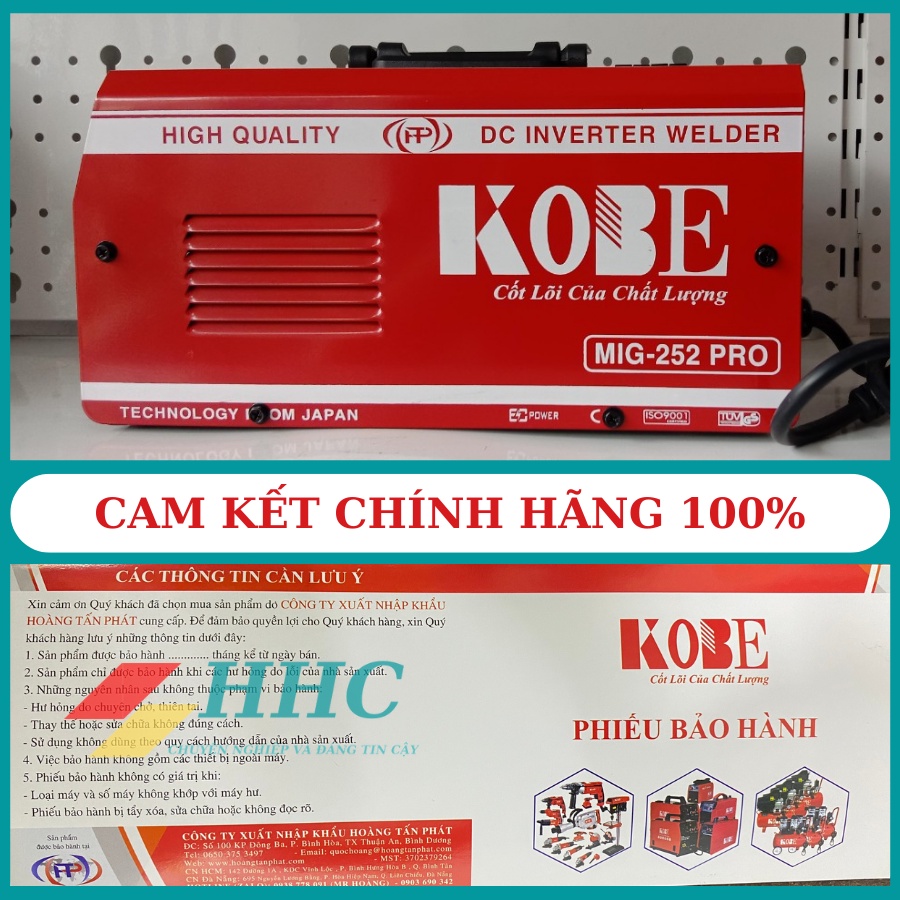 Máy hàn MIG KOBE 252 chính hãng cao cấp 2022 Tặng Full phụ kiện