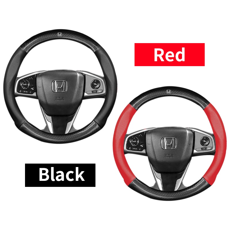 Vỏ Bọc Vô Lăng Bằng Sợi Carbon Cho Xe Hơi Honda Freed Brio City Civic CRV HRV BRV Jazz FD / FC Accord