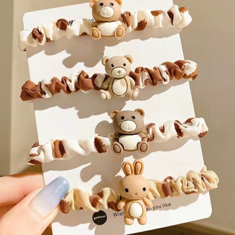 Dây Cột Tóc Co Giãn Tốt Hình Gấu / Thỏ Dễ Thương Thời Trang 2022 Cho Nữ