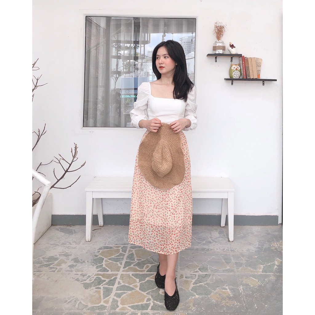 CHÂN VÁY HOA VOAN DÀI -Hình thật shop chụp | BigBuy360 - bigbuy360.vn