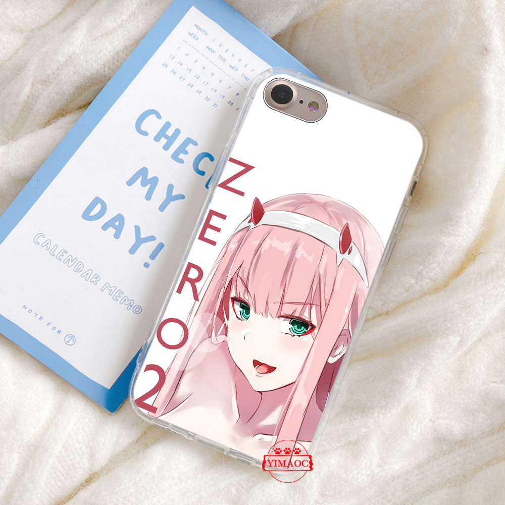 iPhone 5 5S SE 2020 6 6S 7 8 Plus X Transparent soft Case 20GBY franxx wiki zero two anime