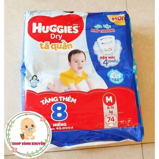 Tã quần huggies l68 xl62 xxl56 tặng kèm 8 miếng tã quần