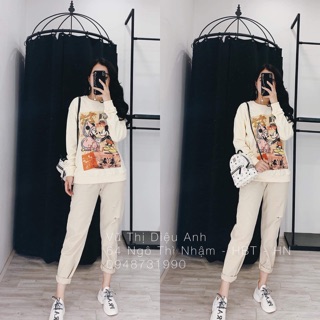 Áo nỉ da cá mickey