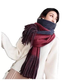 Khăn chất len cashmere 2 màu siêu mềm