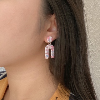 Khuyên tai đất sét nung Polymer Clay (Pink Marshmallow)