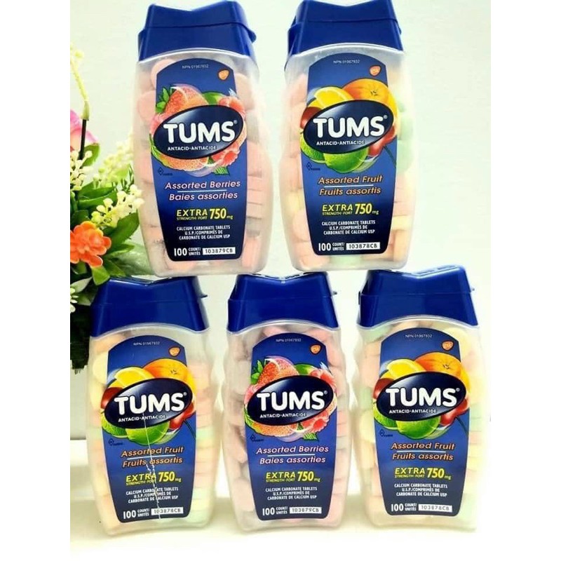 Kẹo nhai tkhó tiêu Tums Extra Strength Smoothies dt 2027