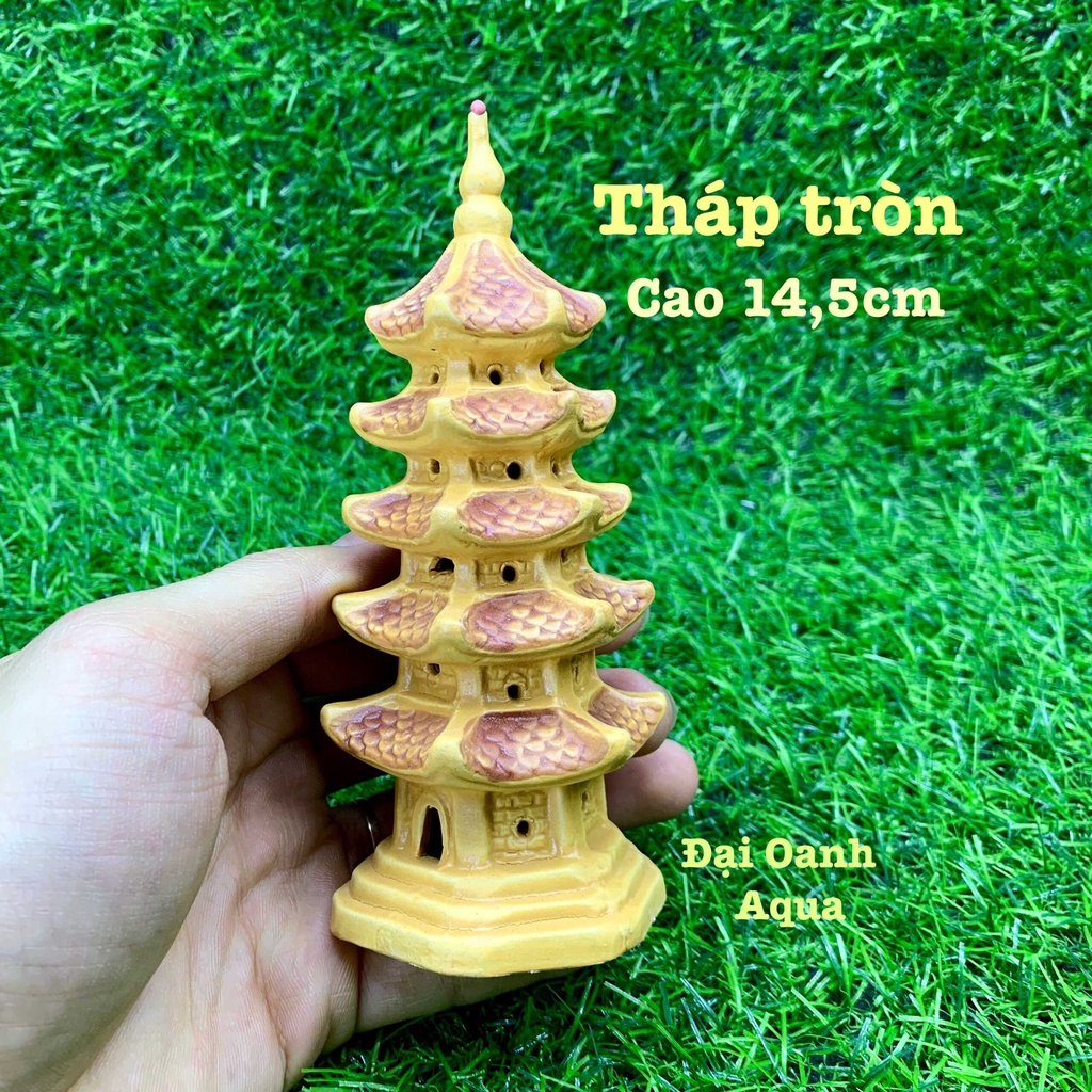 Tiểu cảnh bể cá, tượng gốm trang trí tiểu cảnh, trang trí bể cá, hòn non bộ sân vườn