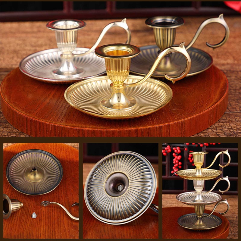 Giá Đỡ Nến Cầm Tay Phong Cách Châu Âu Cổ Điển