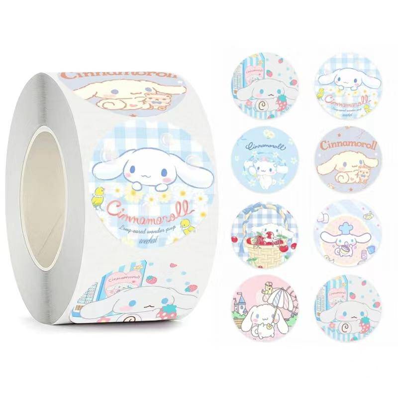 SANRIO Cuộn 5 / 500 Nhãn Dán Hình Cinnamoroll Dễ Thương Trang Trí Sổ Tay / Nhật Ký / Quà Sinh Nhật