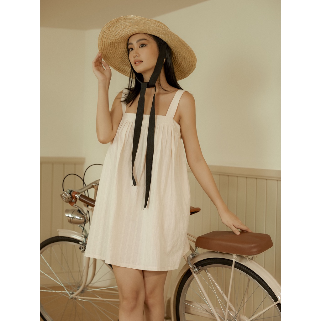 Đầm Babydoll Nữ Ruffle Chest , Chất Vải xô thái cao cấp , WDN000057_SOMEHOW