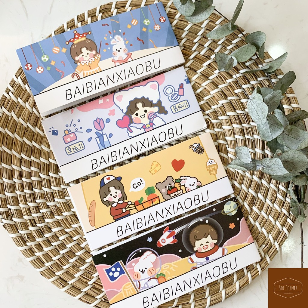 SET STICKER CUTE TRANG TRÍ DECOR 4 tờ/set