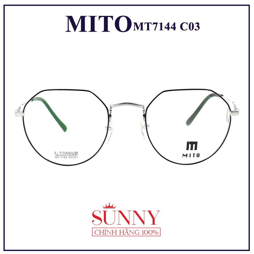 MT7144  - Gọng kính Mito unisex (nhiều màu) chính hãng Italia - - kèm tem chống hàng giả do bộ công an cấp