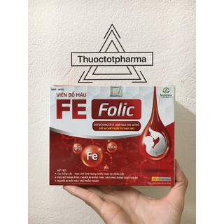 [Chính hãng] Viên bổ máu FE FOLIC hộp 100 viên giúp bổ sung sắt II cho cơ thể