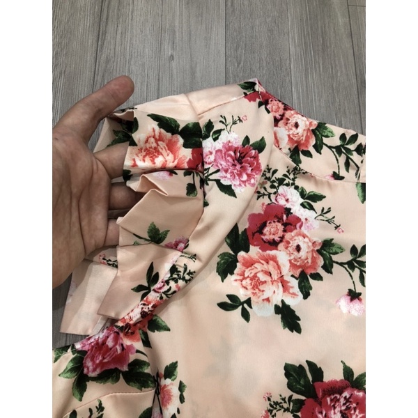Áo f21 lụa satin hoa hồng size S M