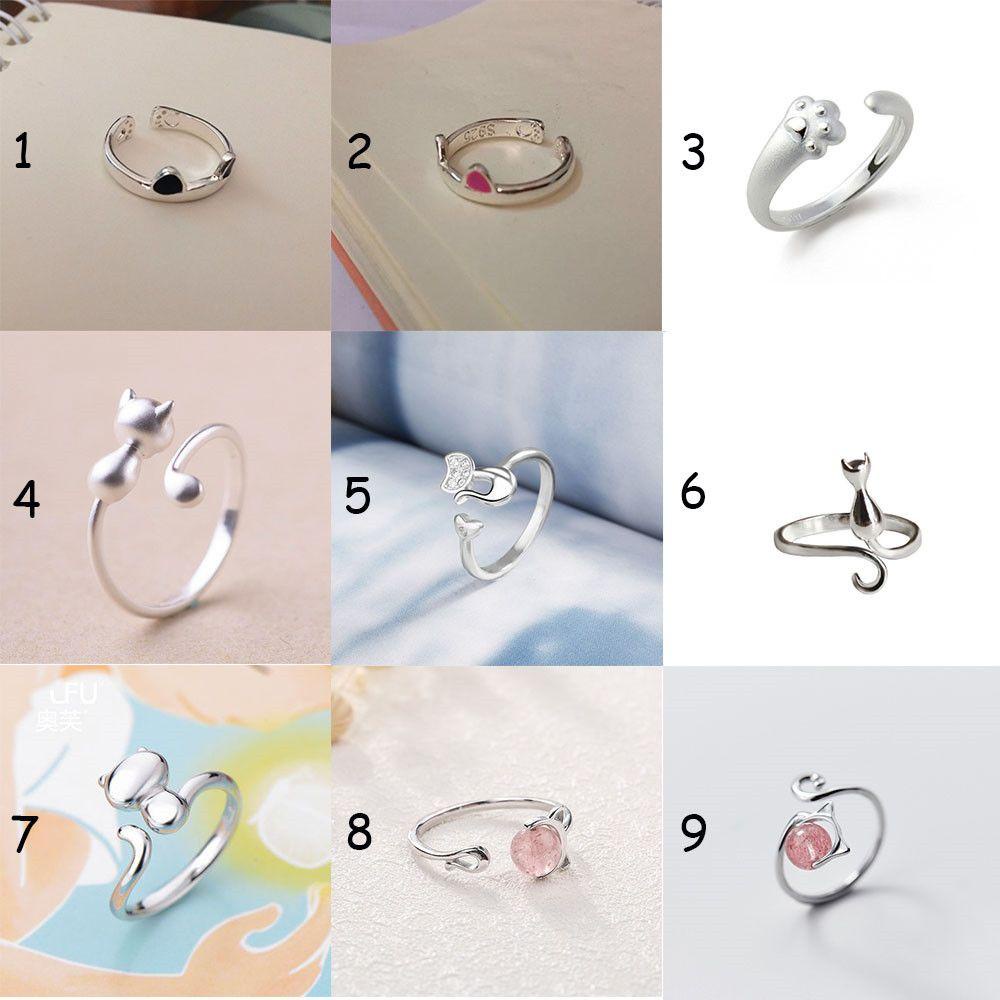 Nhẫn Hợp Kim Hình Mèo Dễ Thương