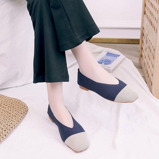 (SẴN BE 37) Giày búp bê vải co giãn đế bệt (ẢNH THẬT Ở CUỐI)