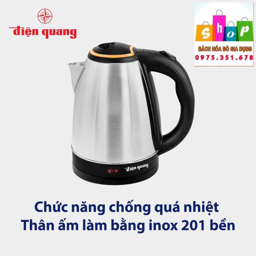 FreeShip-Ấm đun nước siêu tốc Điện Quang ĐQ EKT06 1518 BL (1500W, 1.8L, INOX 201, nhựa PP màu đen)