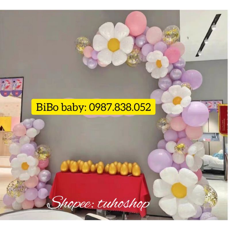 Bóng hình hoa cúc daisy trang trí sinh nhật mẫu Hàn Quốc