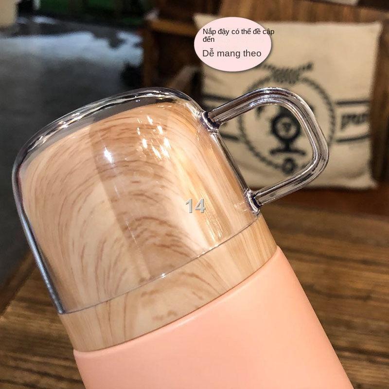 Ly Giữ Nhiệt Nắp Cốc Uống Nước Nữ 2019 Xu Hướng Mới Dung Tích Lớn Dễ Thương Đơn Giản Rừng Tươi