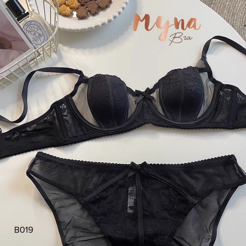Bộ lót ren nâng ngực đệm mỏng B019