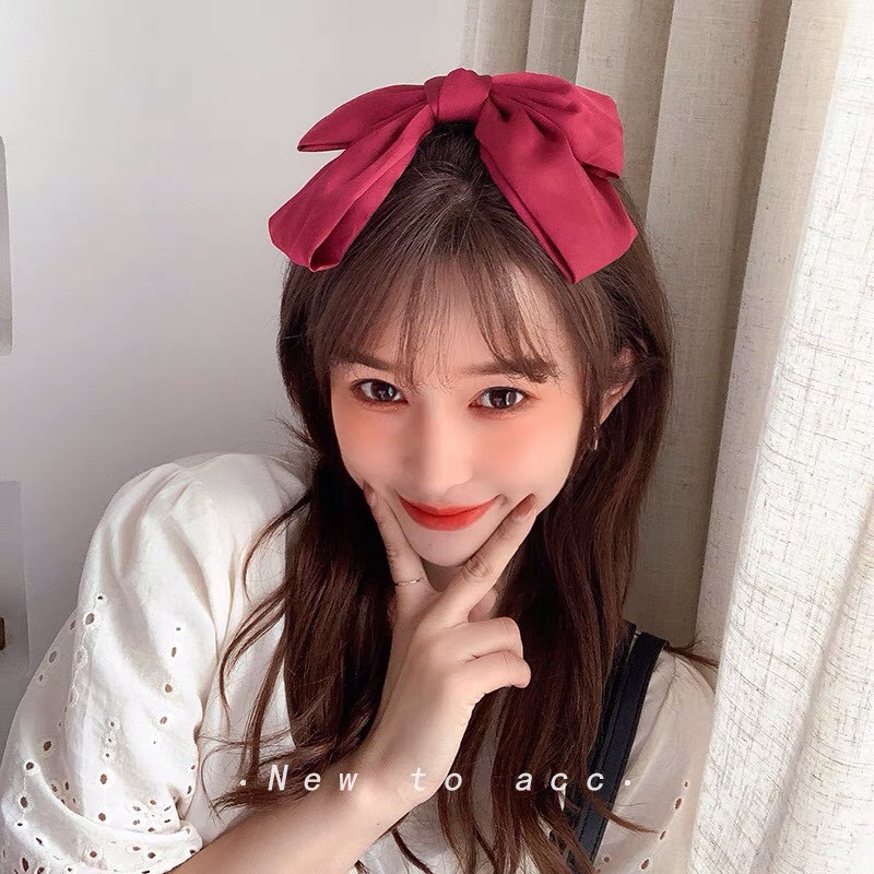 Kẹp tóc nơ lụa phong cách Hàn Quốc cặp tóc tiểu thư dễ thương cho nữ xinh xắn đáng yêu cute bản đẹp Miituu NLHQ