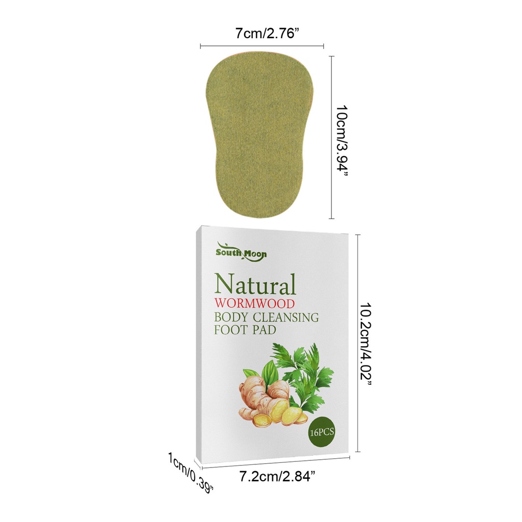 Set 16 Miếng Dán Chân Chiết Xuất Cây Ngải Đắng Thải Độc Cải Thiện Tình Trạng Bàn Chân Khi Đi Du Lịch