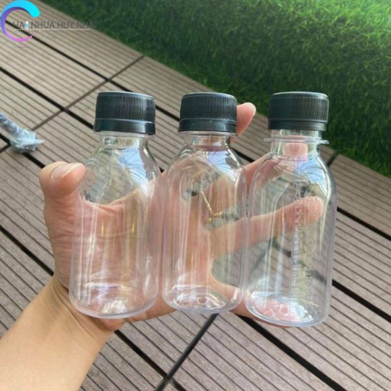 Combo 100 chai nhựa pet 100ml kèm tem thank you