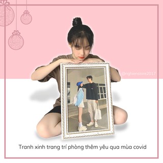 [FREE SHIP - TẶNG MÓC KHÓA 30K] Khung Ảnh Size 30x45 Gỗ Thật Treo Tường Kèm In Và Chỉnh Ảnh