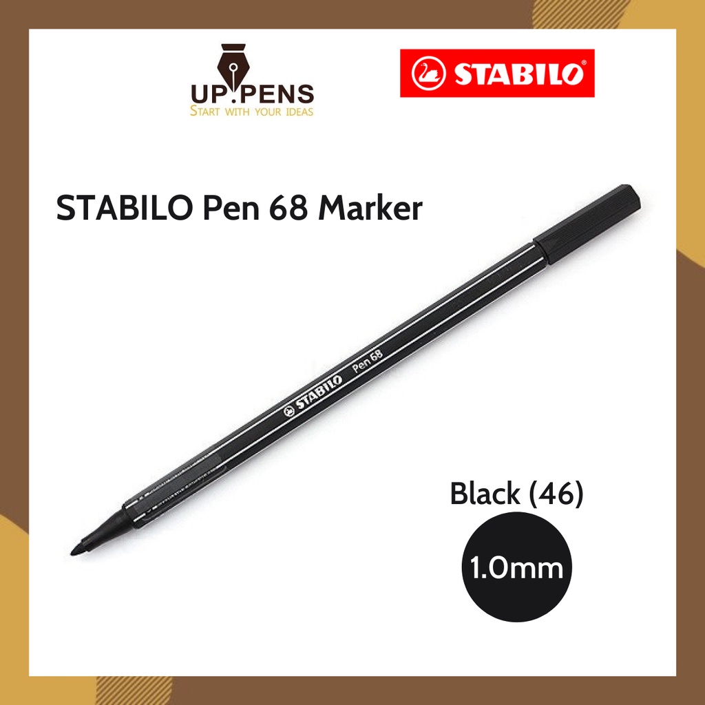 Bút lông màu Stabilo Pen 68 Marker - 1.0mm - Màu đen (Black - 46)