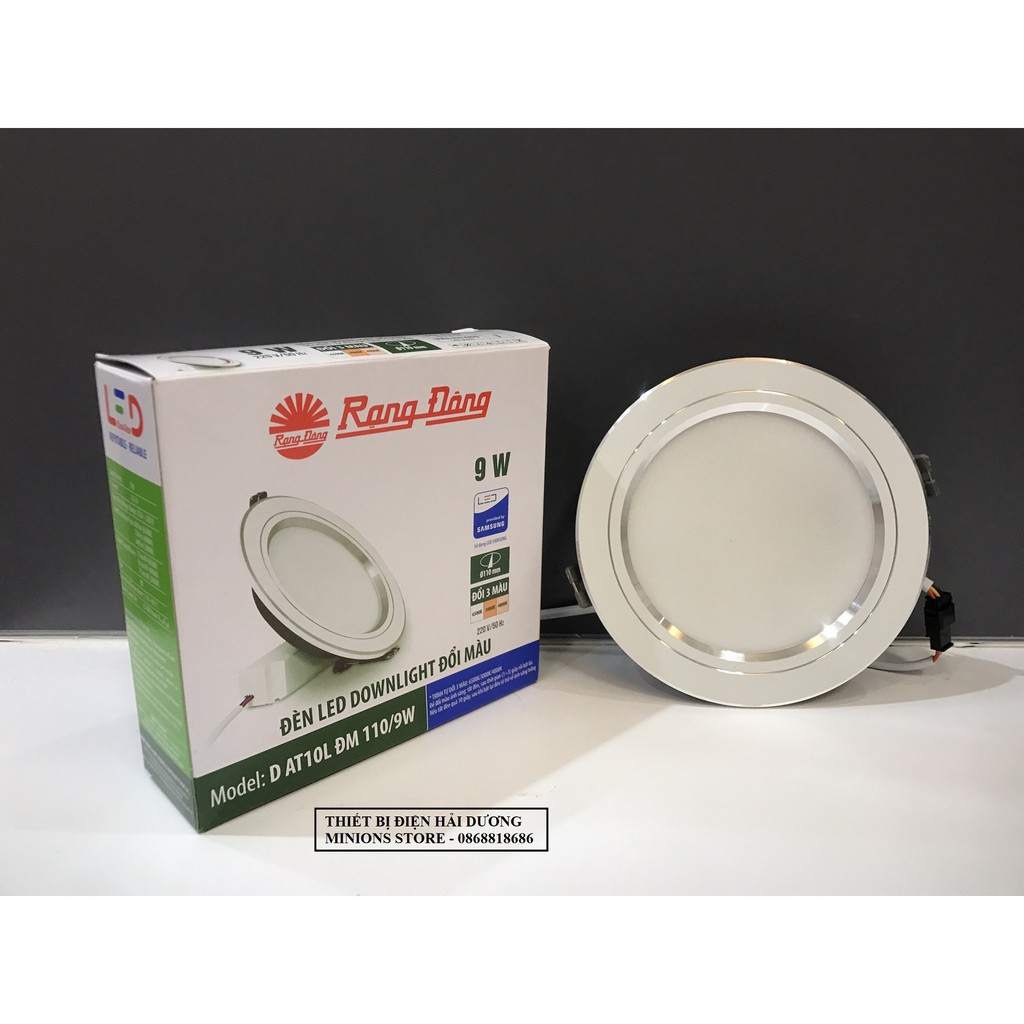 Đèn LED Downlight Âm Trần 3 chế độ Rạng Đông D AT08L ĐM 110/9W (Viền Bạc / Viền Vàng)