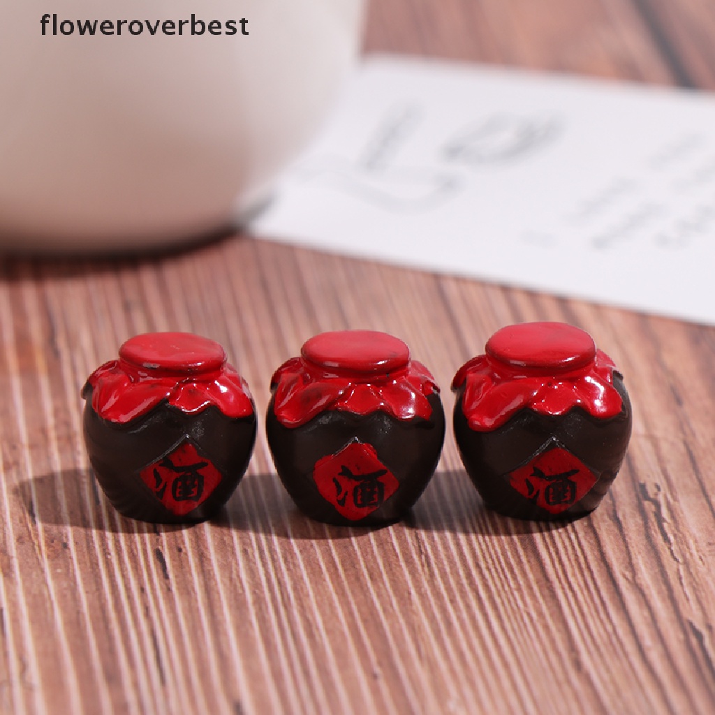 Bộ 3 mô hình chum rượu quý mini thích hợp cho nhà bếp búp bê tỉ lệ 1:12