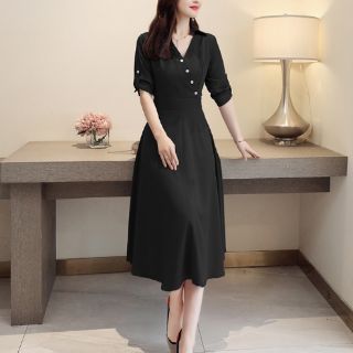 ĐẦM XÒE CHIFFON NÚT XÉO