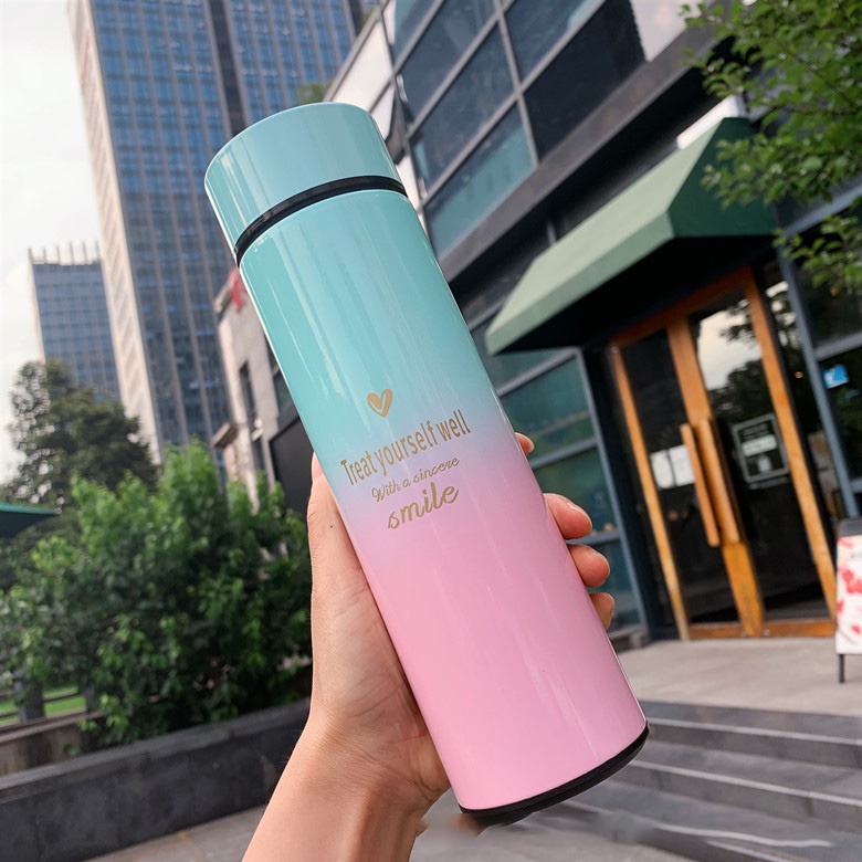 Bình giữ nhiệt inox đa sắc có nhiệt kế và màn hình led hiển thị nhiệt độ dung tích 500ml
