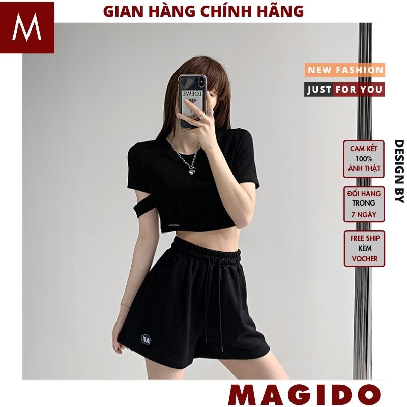 Quần short nữ cạp chun thể thao FA kiểu dáng hàn quốc ulzzang -MAGIDO