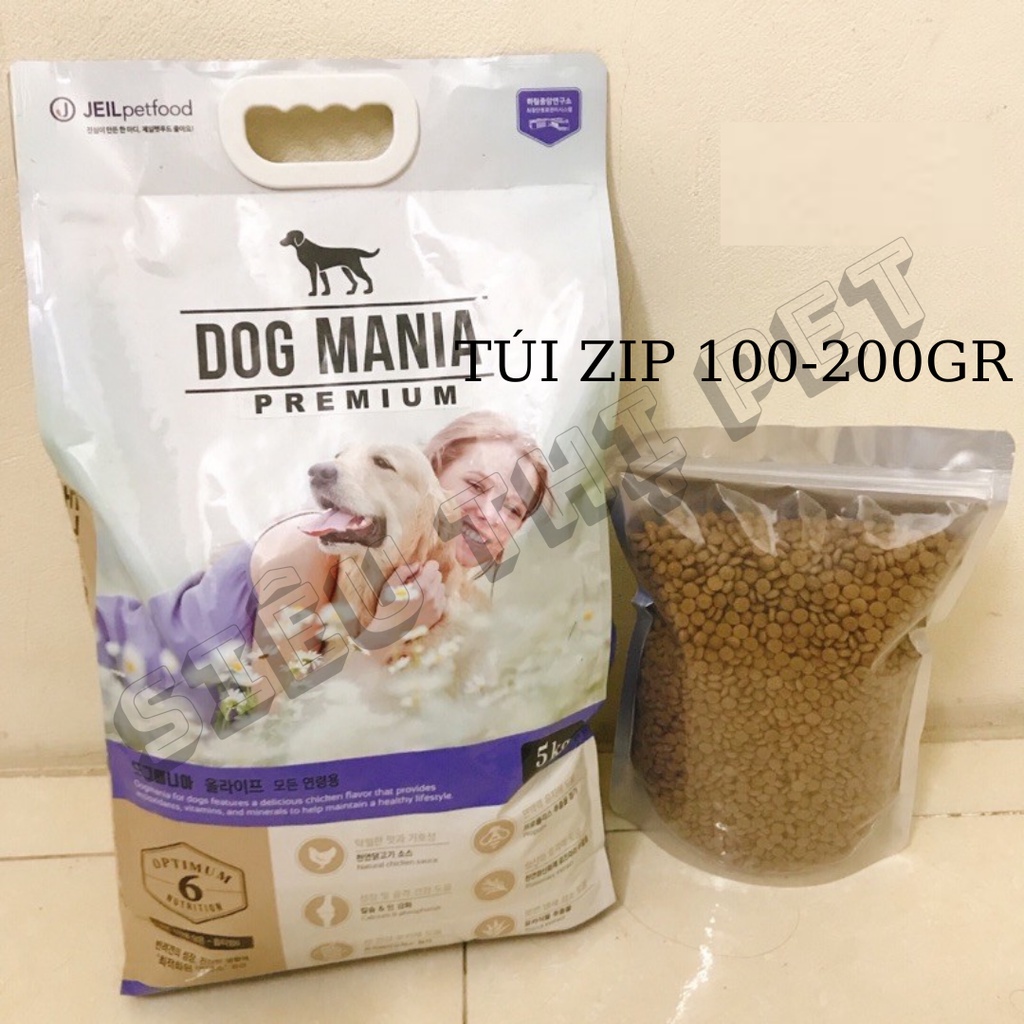 ( Giá Rẻ ) Hạt Dog Mania cho chó mọi lứa tuổi thành túi Zip 100-200gr