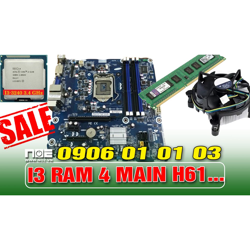 COMBO PC ( MAIN H61+ CHIP I3+ FAN) Dùng văn phòng hoặc chơi game lol FIFA... cso 2021