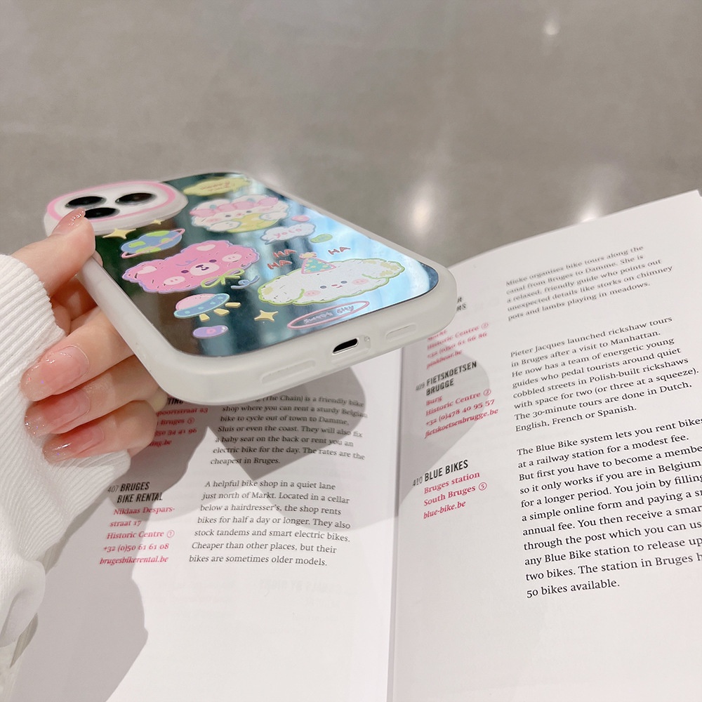 Ốp Điện Thoại Tráng Gương Hình Thỏ Dễ Thương Kèm Dây Đeo Cho Iphone 11 8 7 Plus SE2 XS XR 12 13 Mini PRO MAX