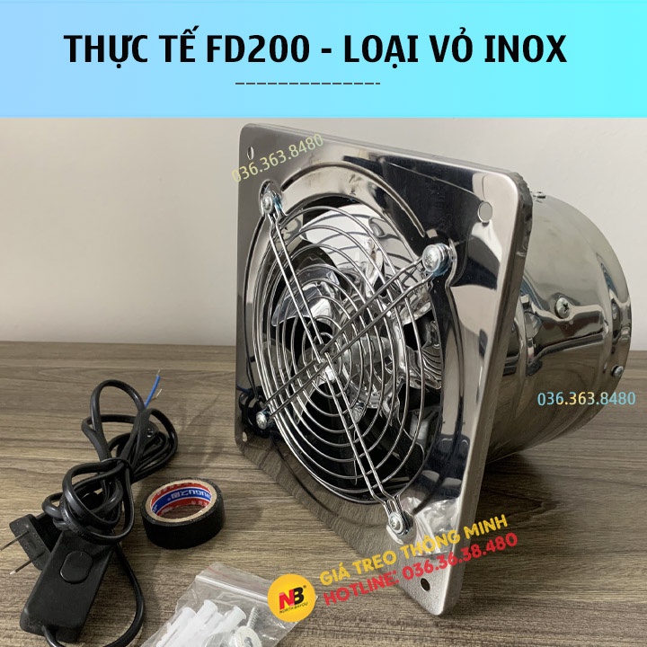 [ Phiên Bản Inox ] Quạt Thông Gió, Quạt hút mùi ... nhà vệ sinh/ Phòng Bếp FD150 / FD200 Công suất 40-80w