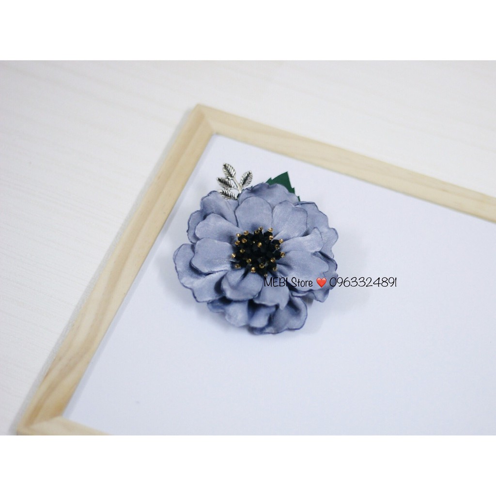 (Ảnh thật 100%) Hoa cài áo handmade đính nhụy hạt siêu xinh