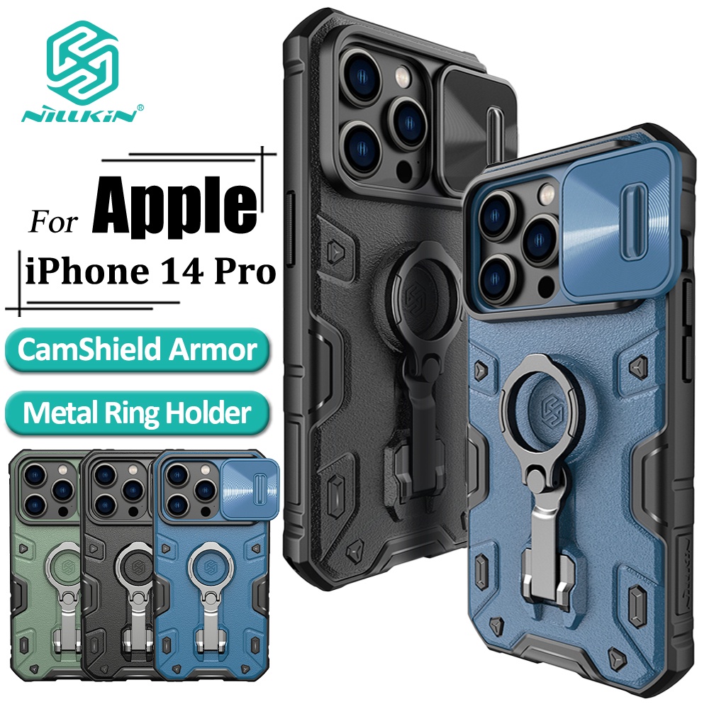 Ốp điện thoại NILLKIN chống sốc có vòng đỡ trượt bảo vệ camera thích hợp cho iPhone 14 Pro