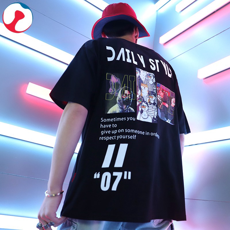 【M-5XL】 Fashion Anime Printed Pictures Women's T-shirts Short Sleeve Men Leaving Summer Leisure Oversized Pure Cotton