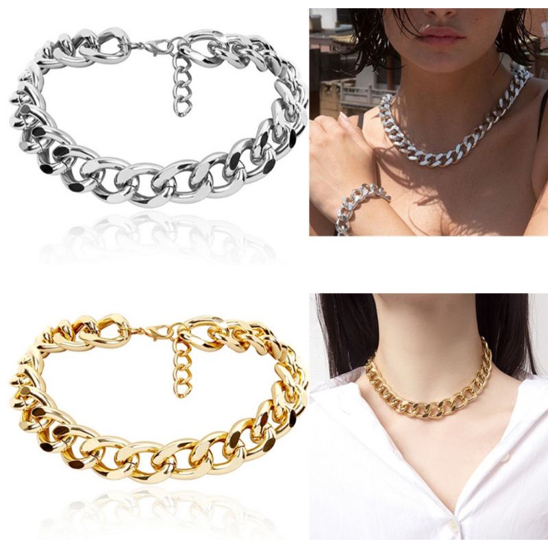 Vòng cổ dây chuyền xích nam nữ phong cách Hàn Quốc