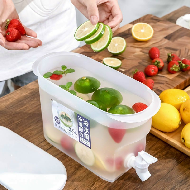 Bình đựng nước có vòi để tủ lạnh, thùng đựng nước uống nước trái cây 3.5 lít cao cấp