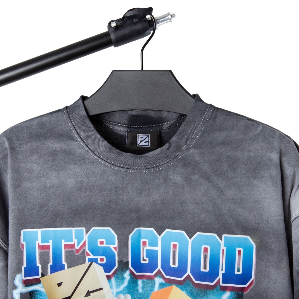 Áo thun wash nam nữ PC Retro - Màu đen Dáng oversize Hoạ tiết hình in cá tính